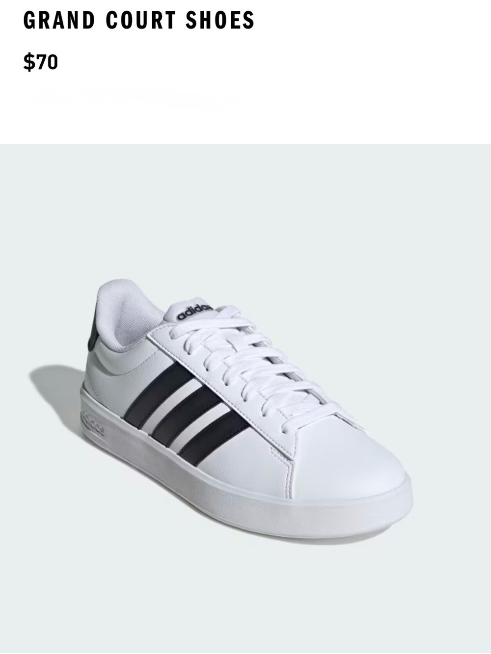 Excellent Condition! Adidas Grand Court White / Black Sneakers-Womens Sz 5